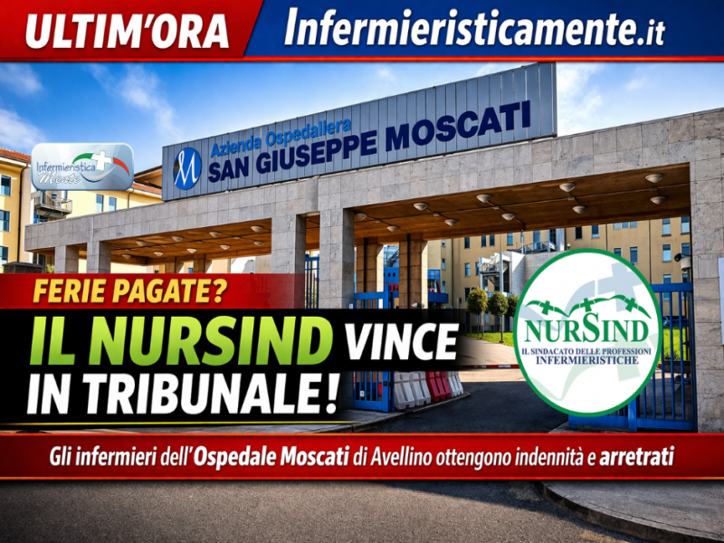 InfermierI, ferie pagate per intero: nuova vittoria del NurSind ad Avellino