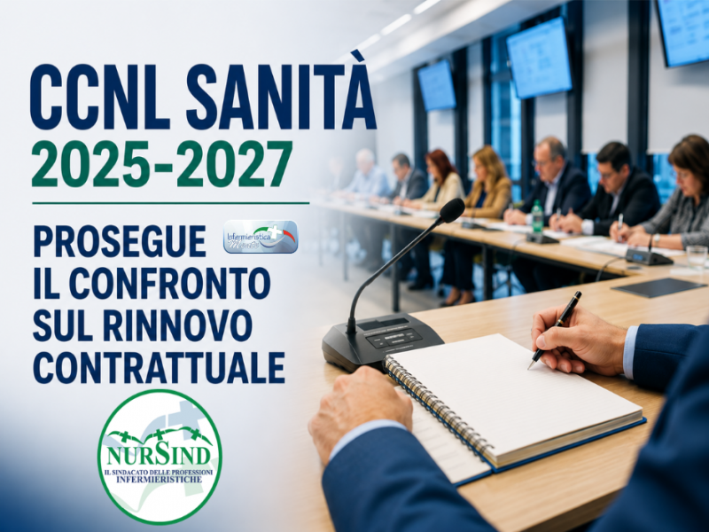 CCNL Sanità 2025-2027, NurSind: ''Prosegue il confronto sul rinnovo contrattuale del Comparto''