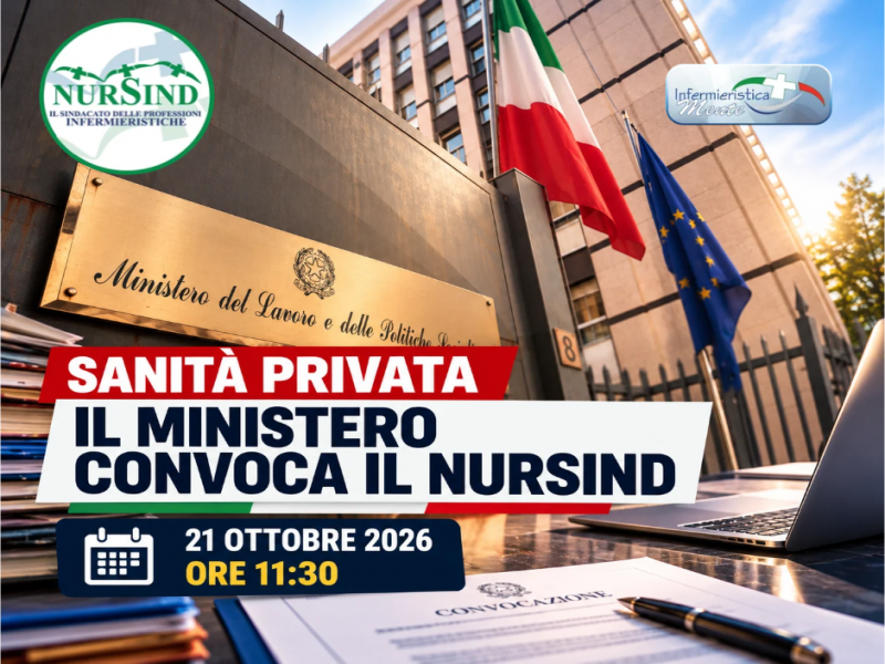 Sanità privata, il Ministero convoca il NurSind: domani il tentativo di conciliazione