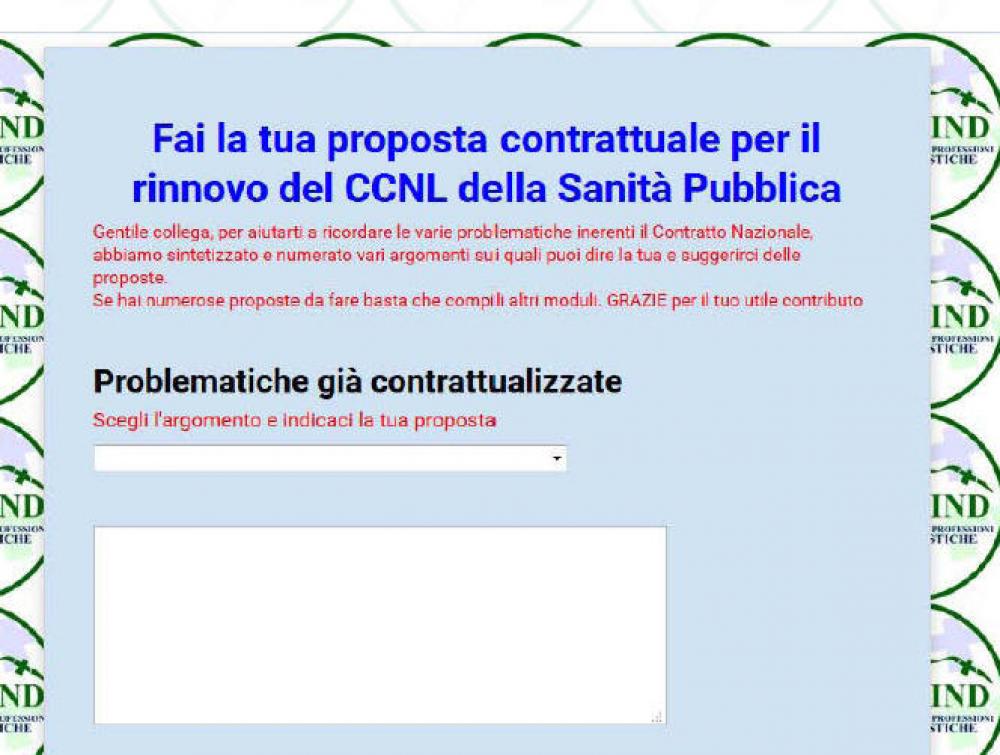 Risultati del questionario online “Fai la tua proposta contrattuale